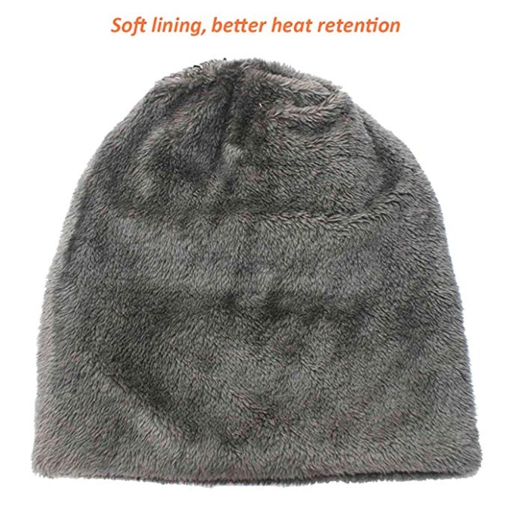 Winter Knit Skull Cap Woolen Slouchy Beanie Hat - Picture 7 of 8